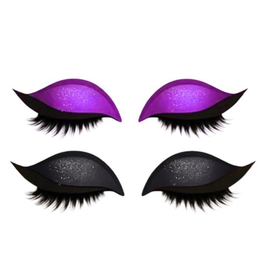 2 Paare Lidschatten-Wimpern-Patch für Faule 2-in-1 Lidschatten-Wimpern Make-up-Aufkleber Wiederverwendbare Augen-Make-up-Aufkleber mit falschen Wimpern Schatten P