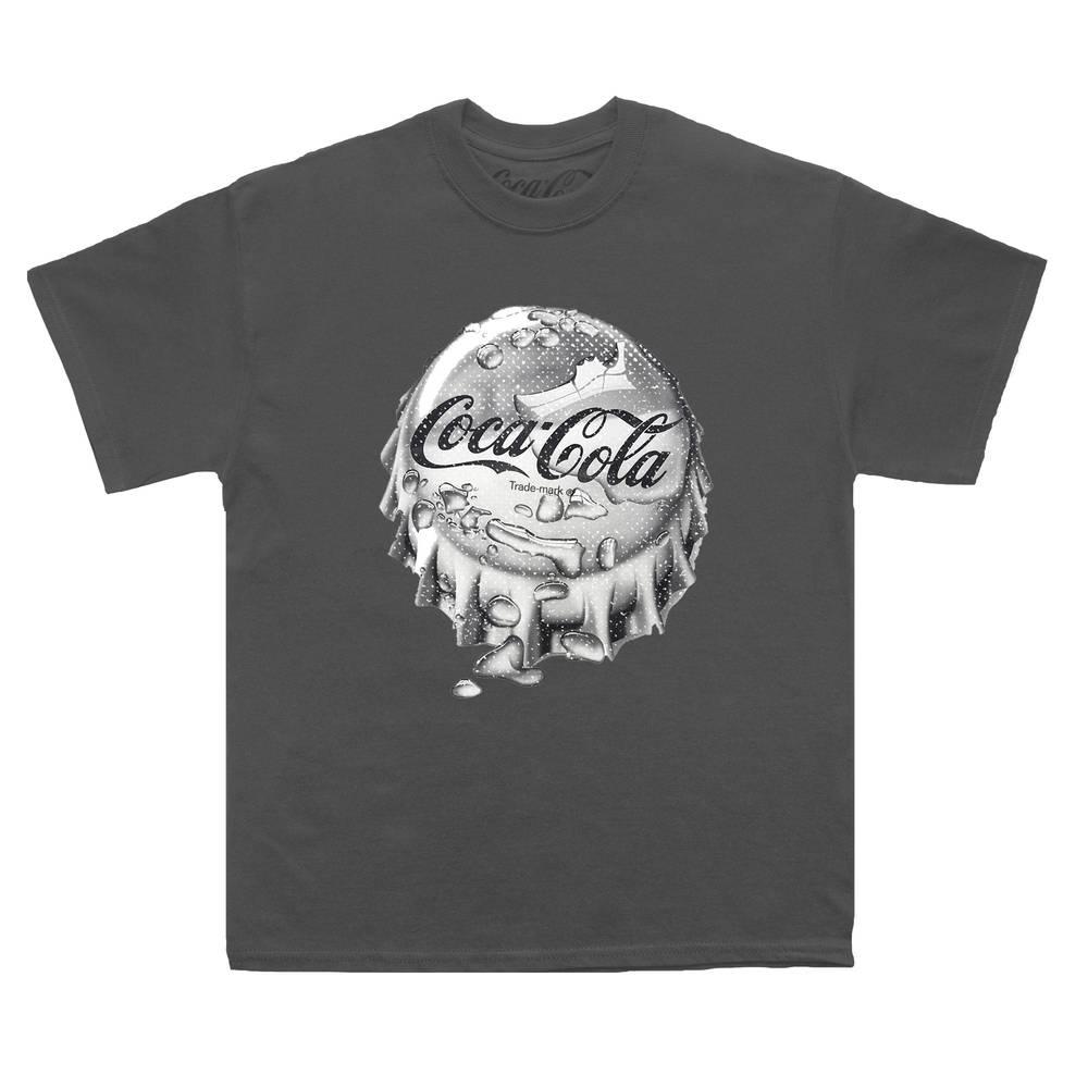 Coca-Cola Unisex-T-Shirt mit Kronkorken für Erwachsene XXL kohle