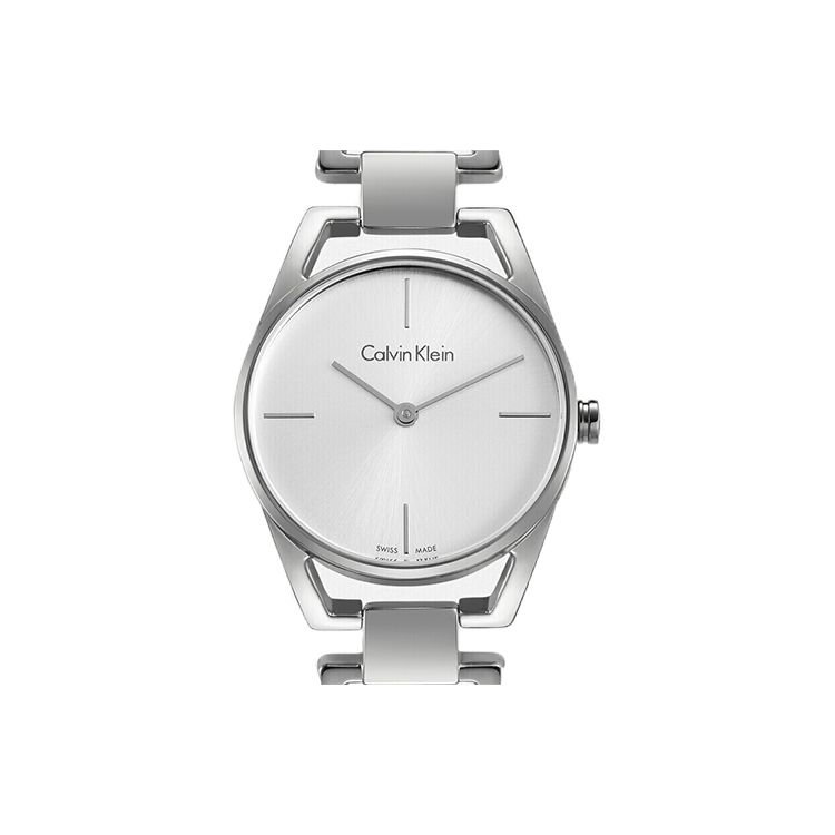 Calvin Klein Ck Quarz Elegante Serie Uhr Quarzwerk Edelstahlarmband Silbernes Zifferblatt Damenuhren K7L23146 Silver