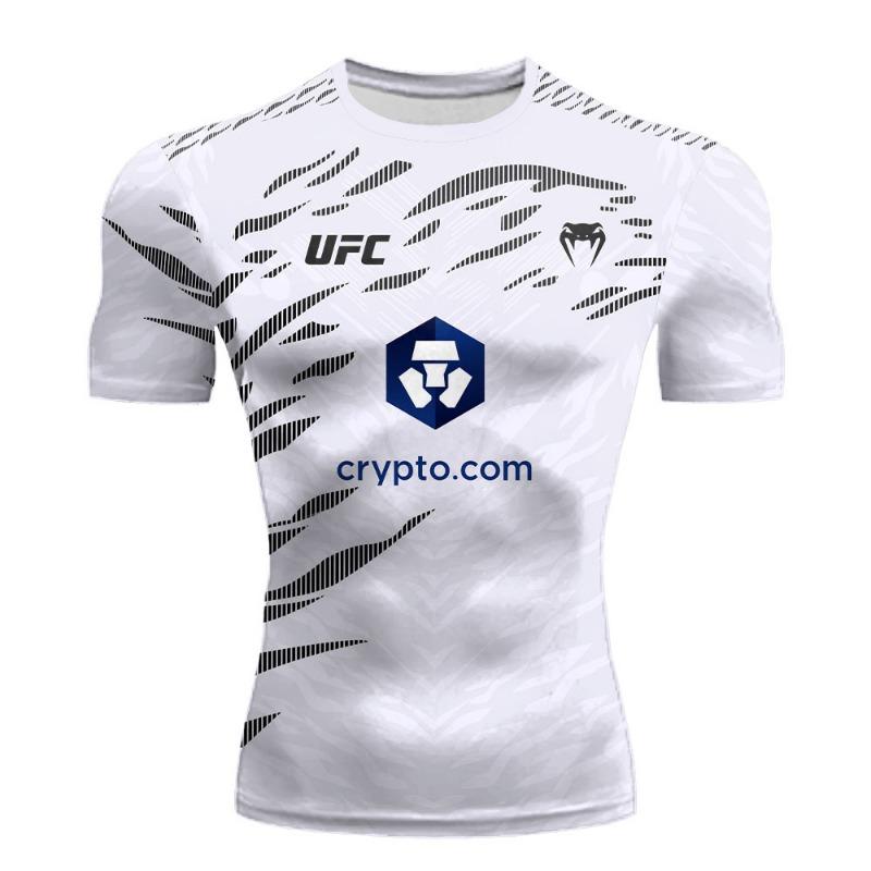 MMA Extreme Boxkampf UFC Enthusiast T-Shirt Für Männer Sommer 2026 Lässiges Modisches Jersey Männliche Kurzarm Sportoberteile L white