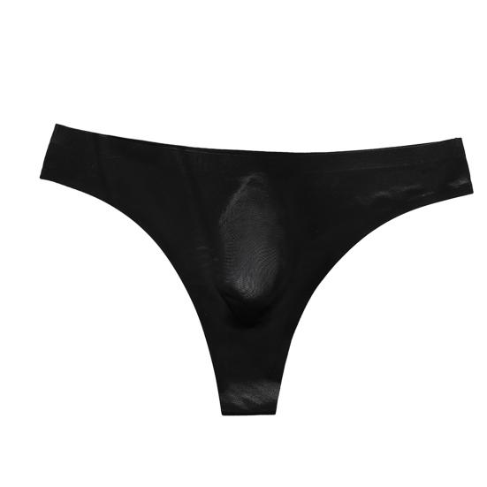 Herren Slips Hohe Elastizität Passform Enger Schnitt Buchstabenprint Slips Sexy Sport Fitnessstudio Dünne Eis Seide Nahtlose Unterwäsche XXL schwarz