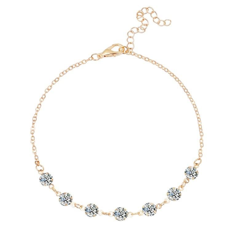 Strand Gold Silber Farbe Kristall Legierung Fußkettchen Fußkettchen Armbänder Weiblichen Heißer Sommer Fuß Kette Schmuck gold