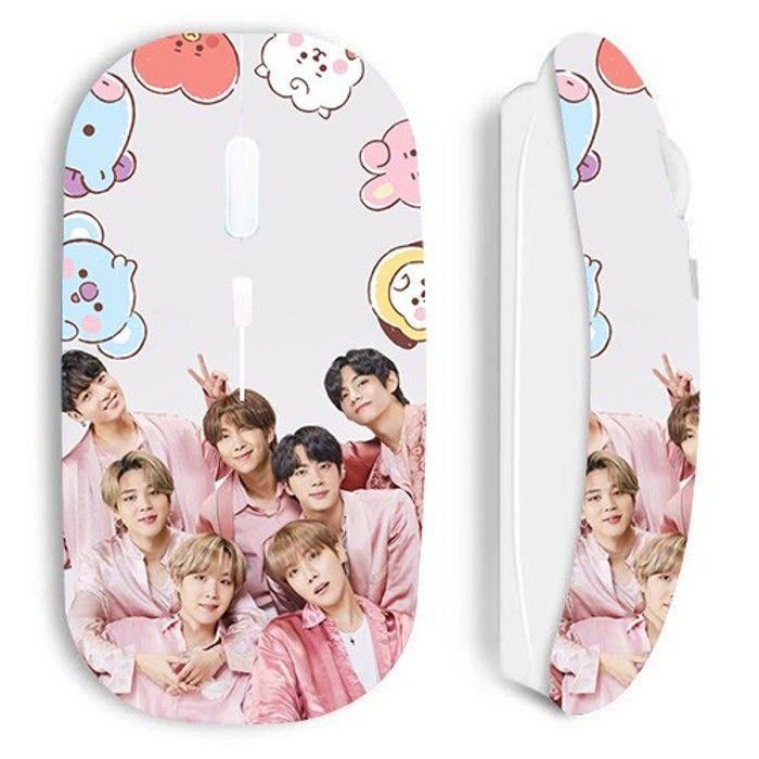 Kabellose Maus - Kpop - BTS - Weiß - Optisch - Nano WLAN USB-Stick