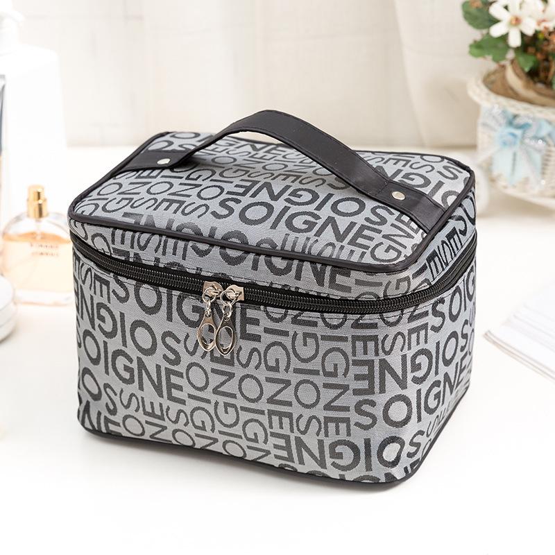 Große Größe Frauen Kosmetik Tasche Brief Große kapazität multi-funktion zipper Make-Up Tasche Damen Mode Neceser Maquillaje ZDH013 beige