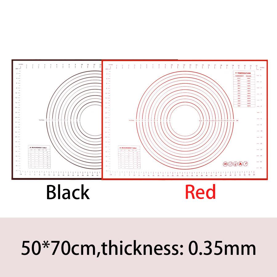 1 STÜCKE Silikon Backmatte Knetunterlage Teigmatte Pizza Kuchenteig Maker Küche Kochen Grill Antihaft-Gadgets Backformen 50*70cm schwarz
