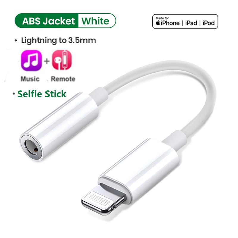 Für iPhone 3,5 mm AUX-Kabel-Adapter für iPhone 13 12 11 Pro 8 7 Aux-Kabel-Adapter Kopfhöreranschluss Mini-Audio-Splitter für iOS-Adapter-Zubehör Music + Selfie stick