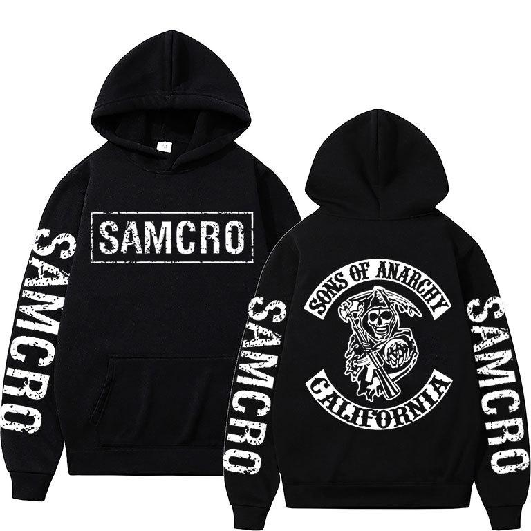 Sons of Anarchy SAMCRO Doppelseitiger Logo-Druck Damen Unisex Hoodie XL schwarz