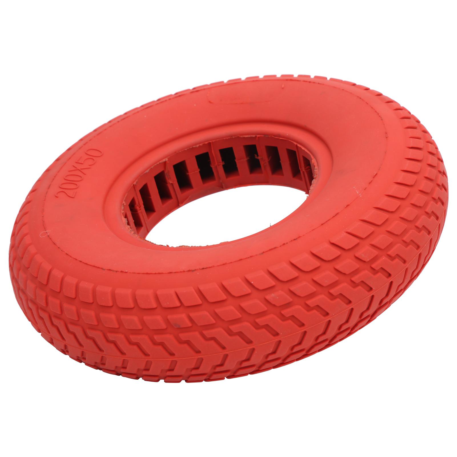 200x50mm Explosionssicherer Vollreifen Gummireifen Ausgehöhlt Dämpfung für Elektroroller rot