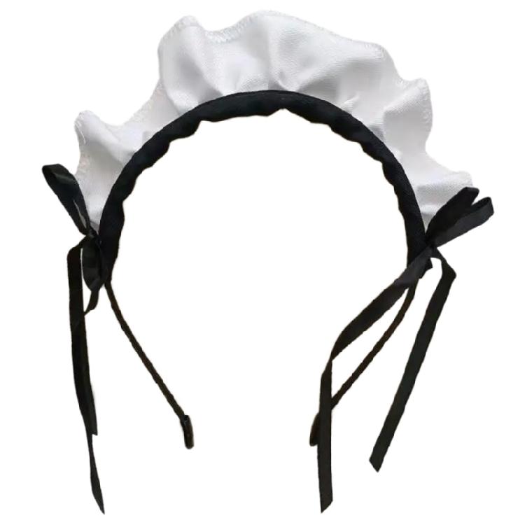 Schönes Schleifen-Maid-Haarband Stirnband Rüsche Cosplay Kopfschmuck Maid Kostüm Accessoire Für Frauen Halloween Cosplay 1