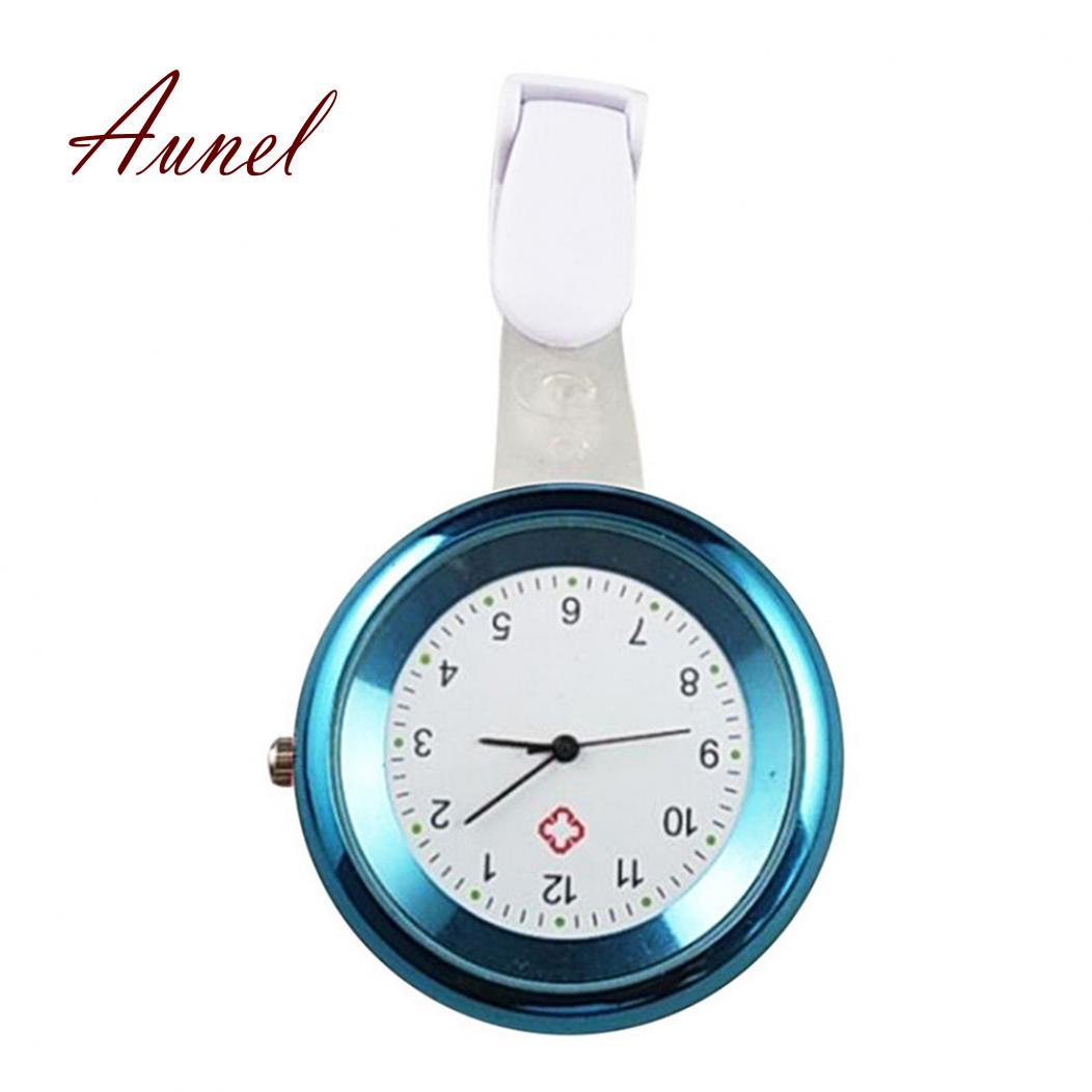 Runde Ziffern-Analog-Quarz-Taschenuhr zum Aufstecken für Krankenschwestern und Ärzte dunkelblaue