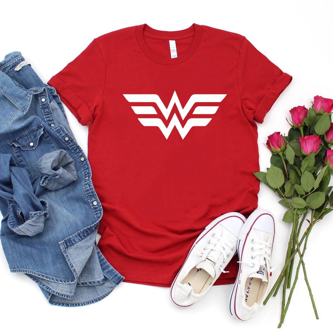Wonder Frau T-Shirt Frauen Krieger T-Shirts Superhelden T-Shirt Frauen Power Shirts Muttertagsgeschenk Lässige T-Shirts Tops M