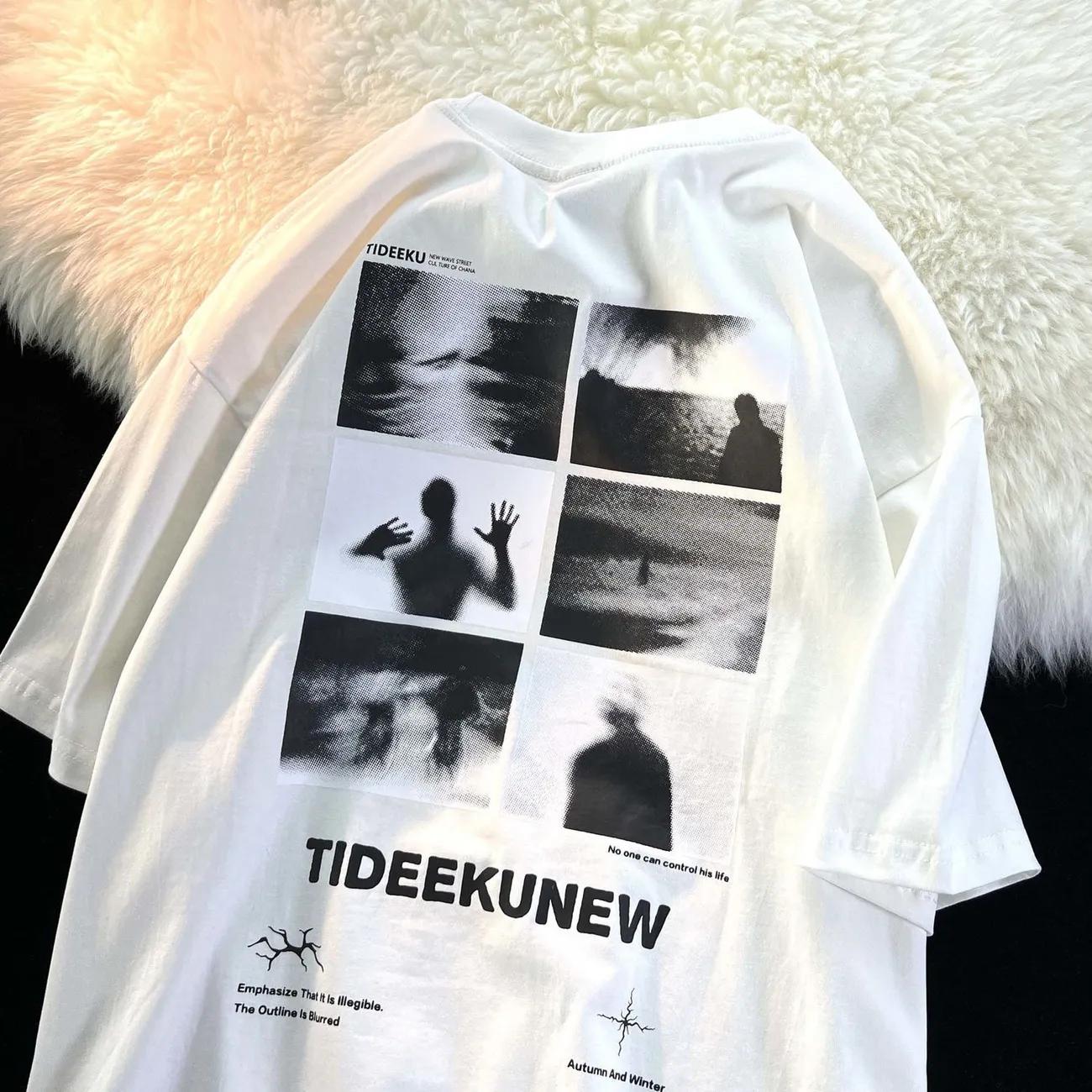 T-Shirt Y2k Print High Street Kleidung Harajuku Kleidung Übergroßes T-Shirt Y2K Grunge Sommer Goth Kleidung Weiblich Lose Femal XXXXL weiß