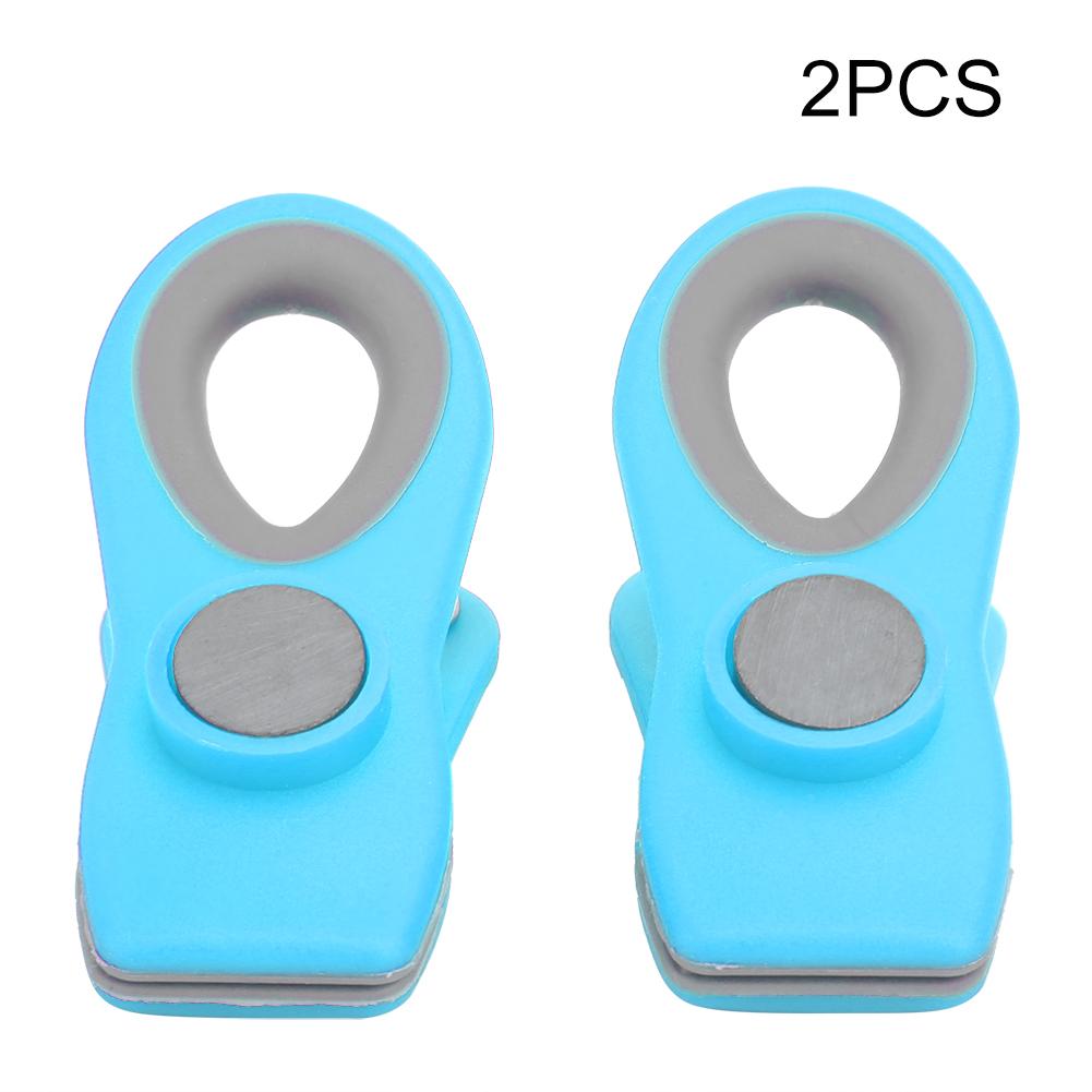 2Pcs Mini Tragbare Lebensmittel Abdichtung Magnetische Clips Snack Lebensmittel Konservierung Tasche Clips Küche blau