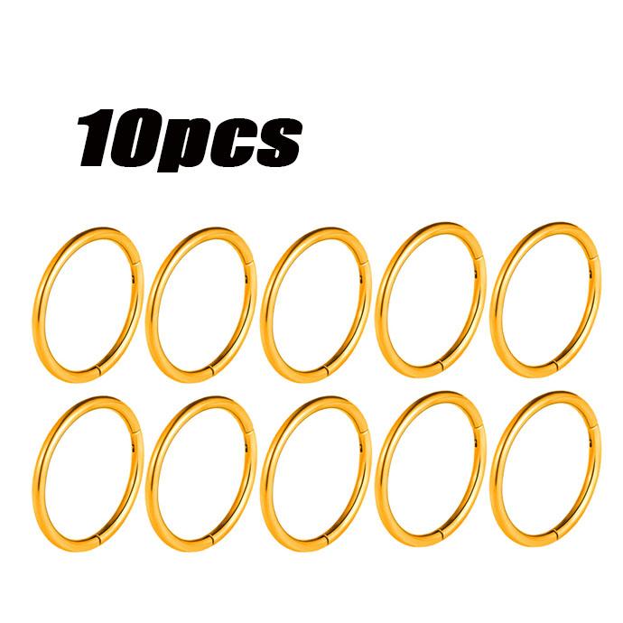 10 Stück Titan Nasenringe Septum Piercing Clicker Nasenreifen Piercings Klappbare Segmentringe Helix Piercing Unisex Körperschmuck 1.2x8mm