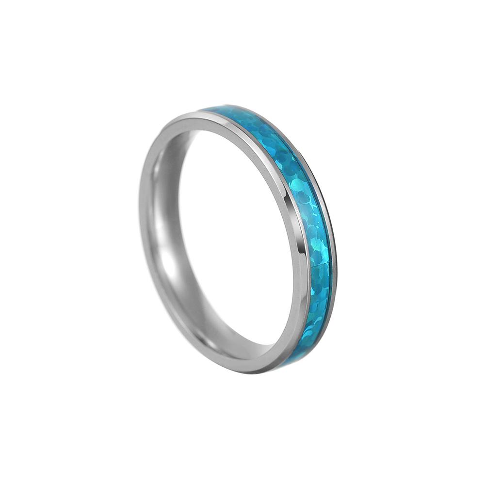 4/6/8mm Ringe für Männer Frauen Edelstahlring Blaue Feueropal-Einlage Luxuriöser Ehering Verlobungsringe Schmuck 6 gray
