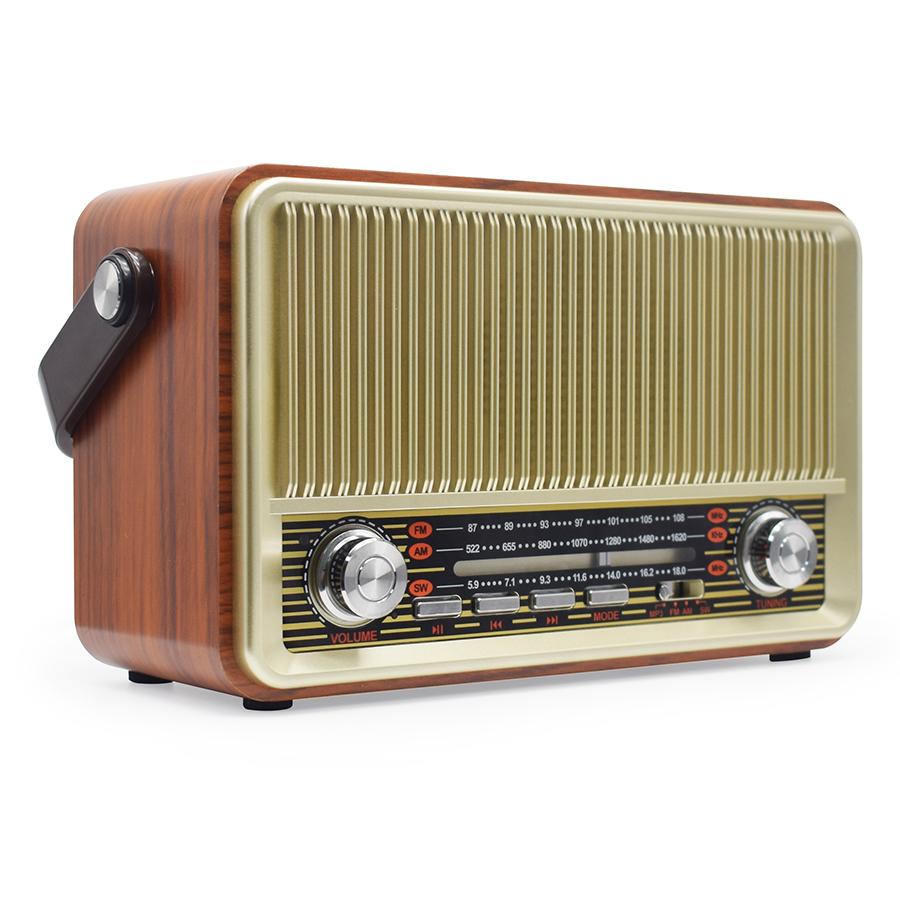 Retro-Holzhaus-Bluetooth-Radio-Stereo-Lautsprecher MP3-Musik-Player-Lautsprecher AM FM SW Multiband TD/USB gold