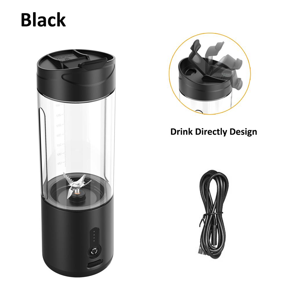 Tragbarer Mixer, Mini-Elektro-Fruchtsaftpresse, USB-aufladbarer Smoothie-Mixer für frischen Orangensaft, tragbarer Mixer schwarz