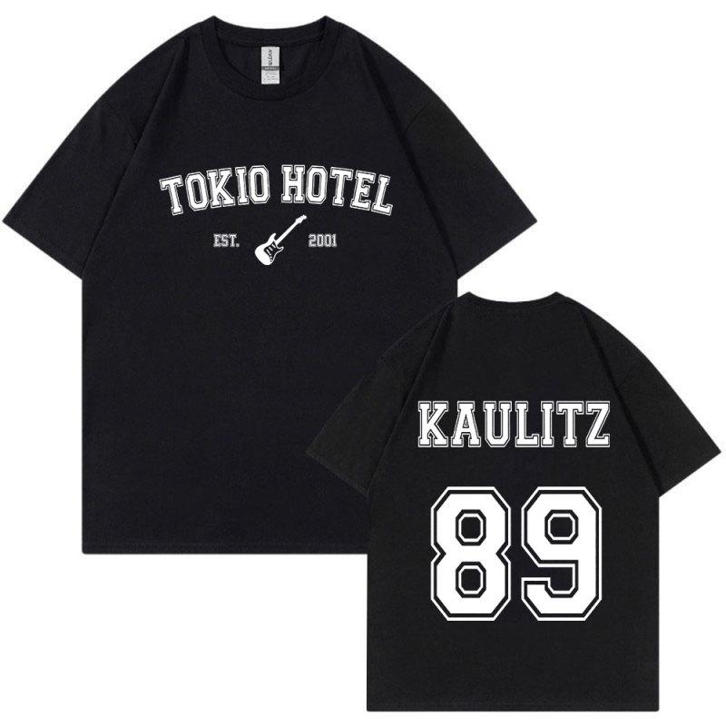 Rock Band Tokio Hotel Kaulitz T-shirt Herrenmode Casual Kurzarm T-shirt Hip Hop Punk Übergroßen T-shirts Unisex Streetwear S