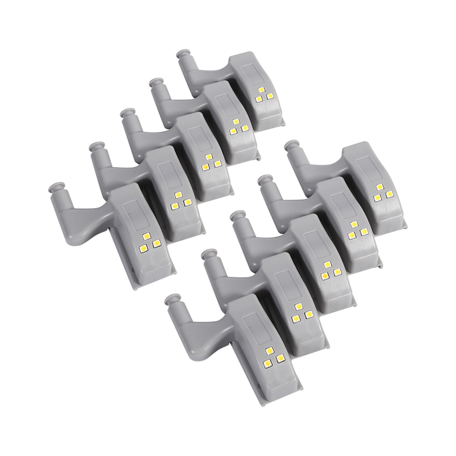 10Pcs Schrank Schrank Schrank Kleiderschrank LED Scharnier Licht Home Küche (Warmweiß)