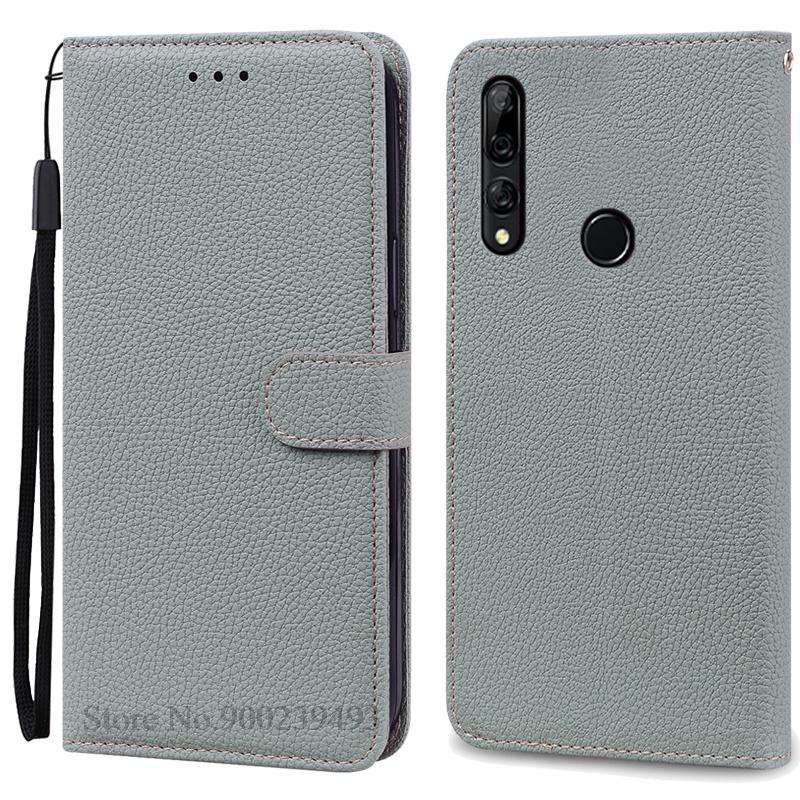 Hülle für Honor 9X Hülle Brieftasche Leder Klapphülle für Huawei Honor 9X Hülle Weiche Silikon Buchhülle Coque Fundas 9X(With Fingerprint) graue