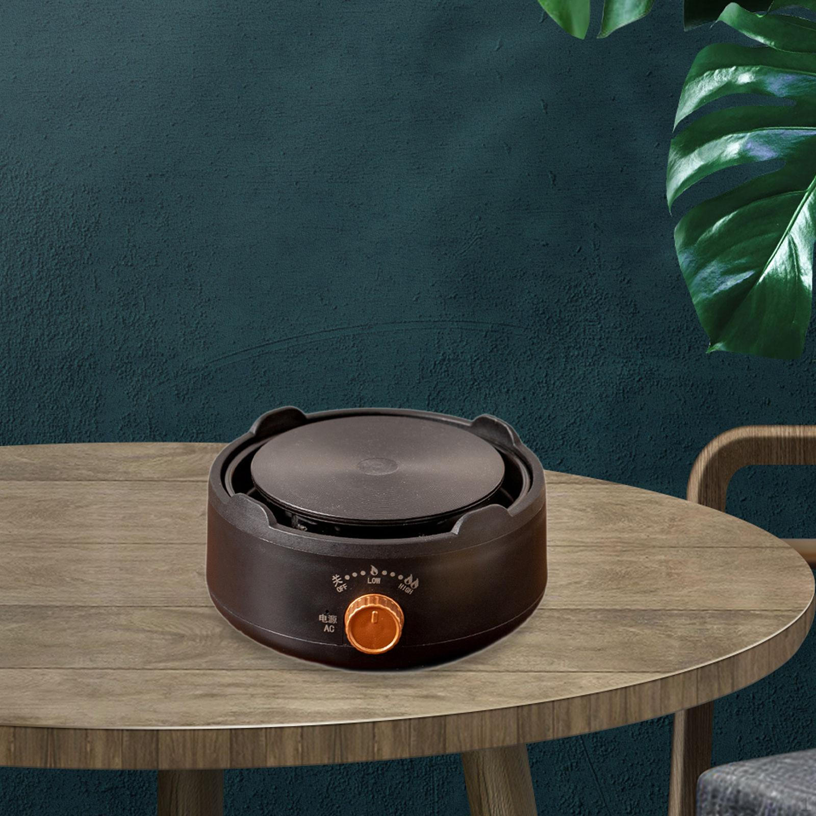 Elektrische Herdplatte Miniplatte Kaffeewärmer Kochfeld für Küche Innen Außen Black