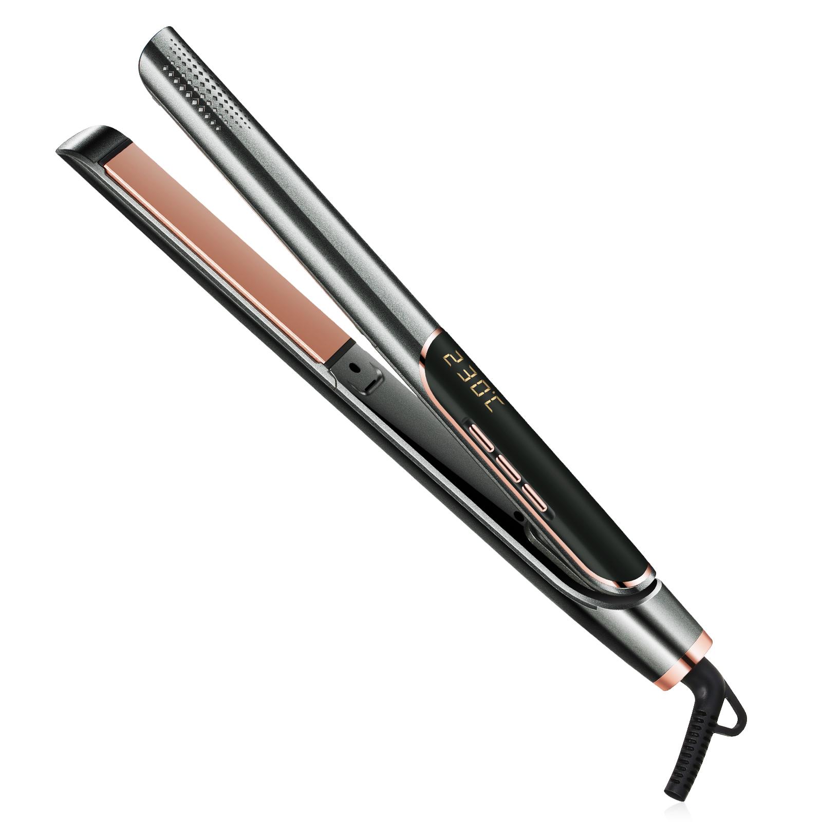 Lockenwickler mit doppeltem Verwendungszweck für glattes/lockiges Haar, tragbares Glätteisen, Locken-Styling-Tool EU Plug schwarz