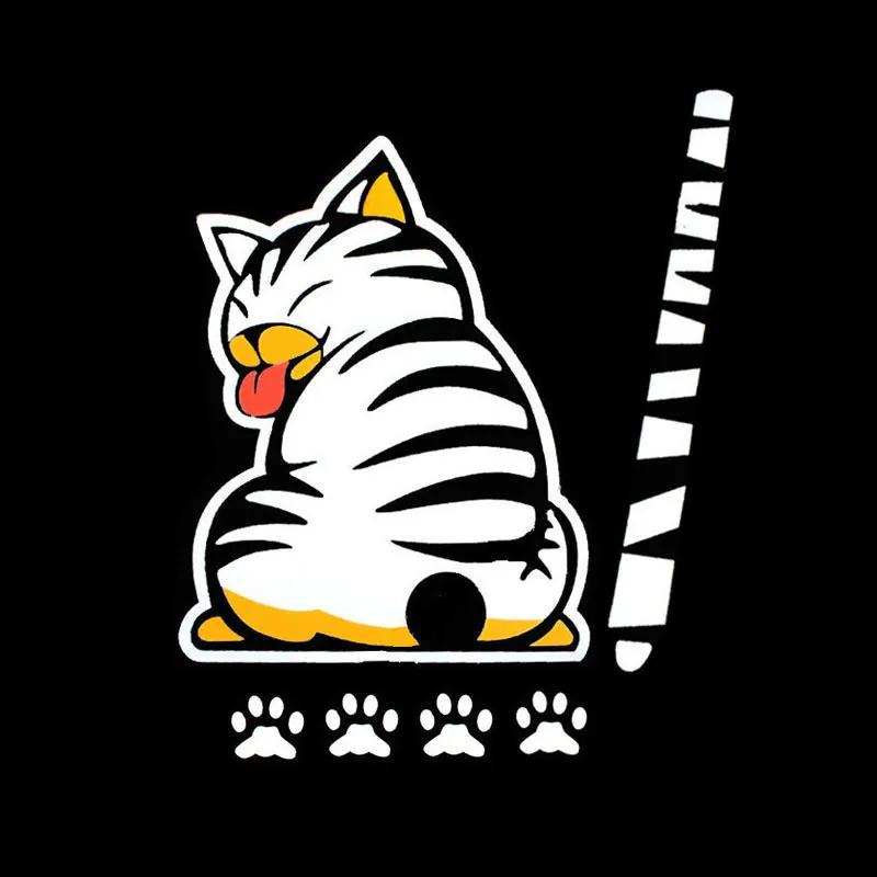 Lustige Katze Auto Aufkleber Moving Tail Heckscheibe Cartoon reflektierende Aufkleber Auto Wischer Aufkleber Aufkleber