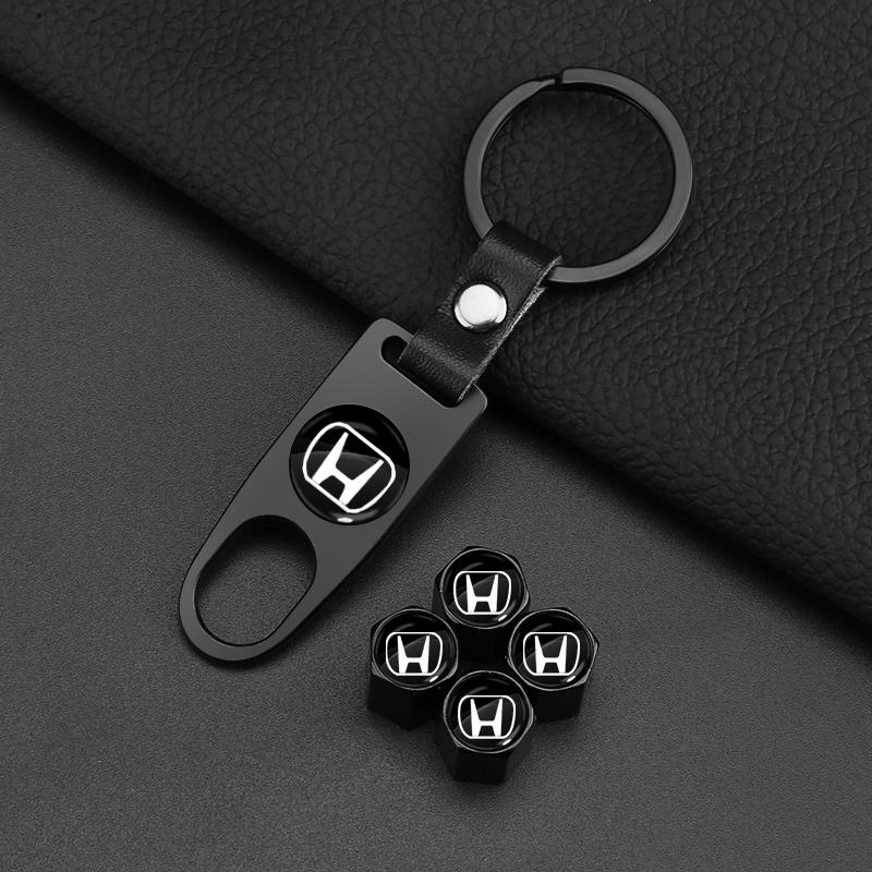 1 Stück Leder Schlüsselanhänger Auto Schlüsselanhänger Anhänger Schlüsselanhänger Dekor Styling für Honda Civic Fit Jazz Accord Pilot Passport Stepwgn CRV BRV HRV Vezel 08