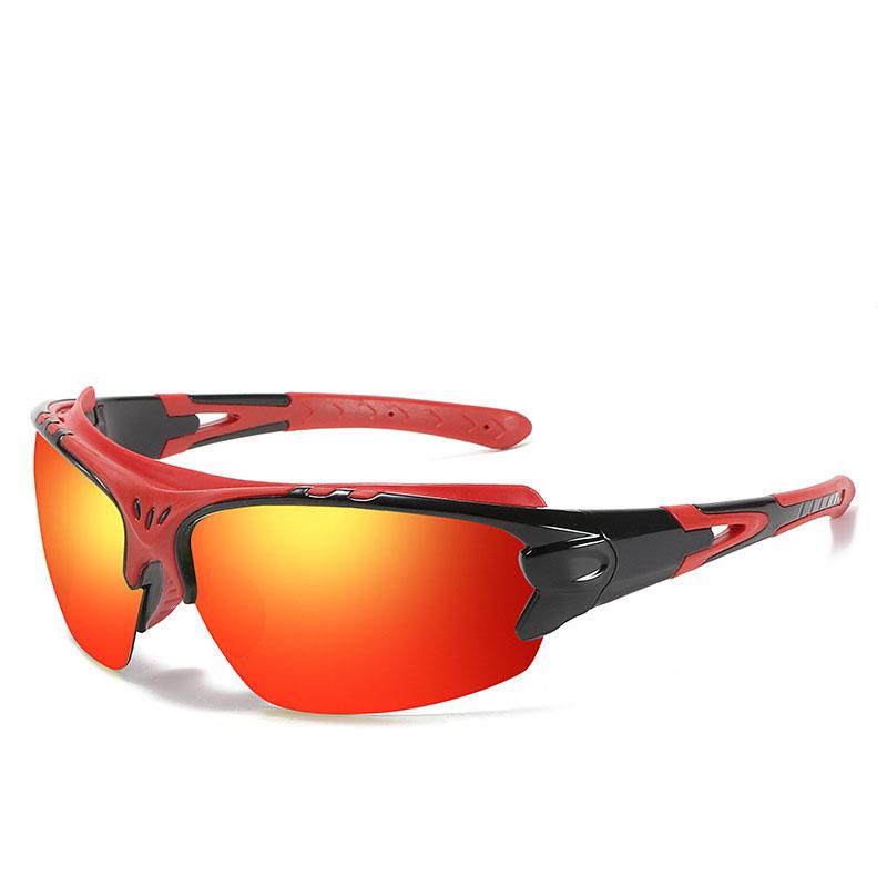 Polarisierte Sonnenbrille Herren Damen Sport Sonnenbrille Brille Fahrradbrille Outdoor Sport Sonnenbrille Motorrad Laufsport Angeln rot