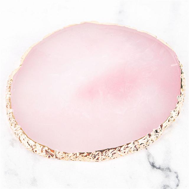 1PC Runde Harz Achat Stein Nagel Palette Falsche Nagel Tipps Mischen Farbe Zeichnung Palette Gel Polnischen Display Regal maniküre Werkzeug rosa