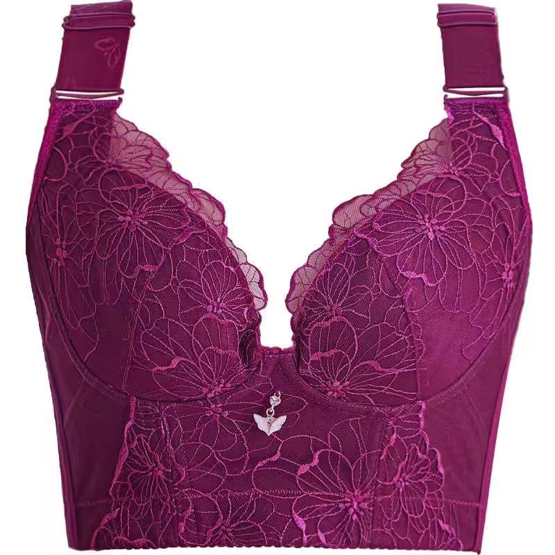 Frauen Push-Up Bh Dessous Sexy Bh Spitze Dessous Bh Intime Top Crop Top 3/4 Cup BH Kostenloser Versand für Frauen 46/105D violett