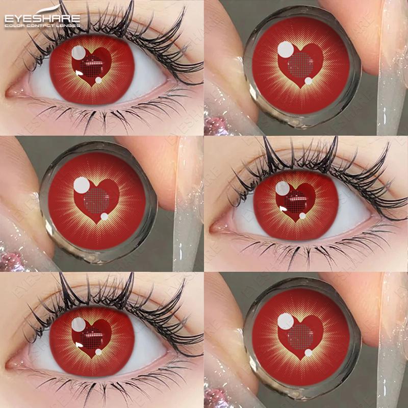 EYESHARE Cosplay Farbige Kontaktlinsen für Augen Make-Up Halloween Lila Linsen Gelbe Kontaktlinsen Augen Kosmetik Anime Zubehör