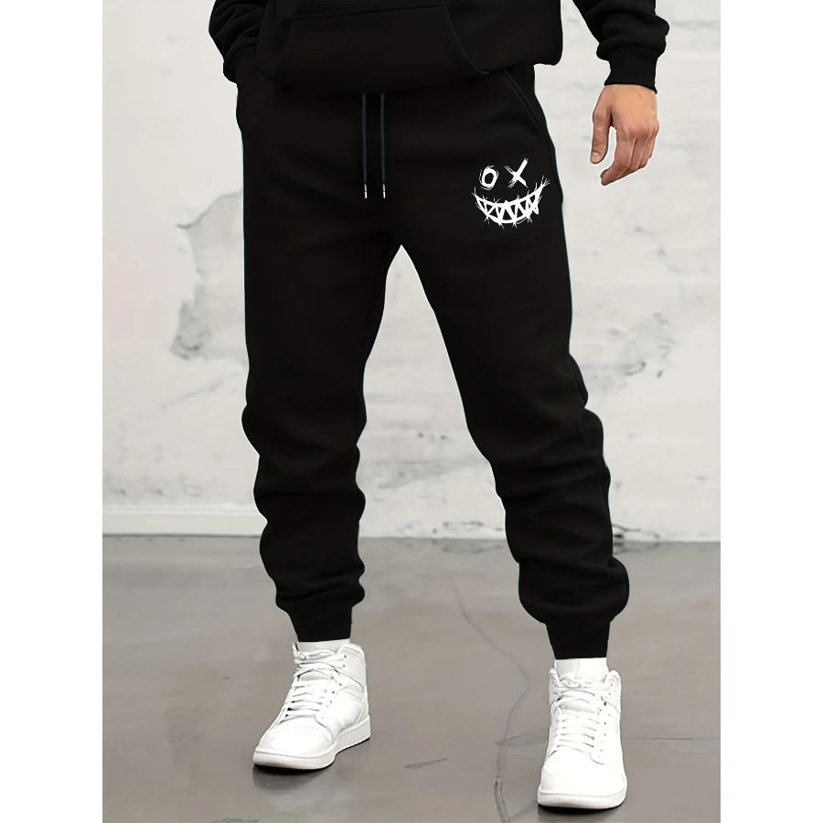 Herbst/Winter Herren Jogginghose Monster Smile Aufdruck Schnür-Jogginghose Herren Freizeithose für den täglichen Gebrauch mit Jogginghose S-3XL S