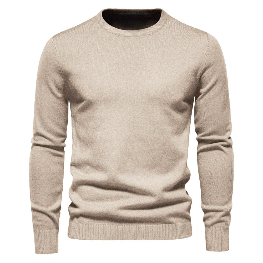 Warme Winter Pullover Männer Dicke Pullover Oansatz Einfarbig Slim Fit Qualität Herren Pullover Ziehen Männer M 55-65kg khaki