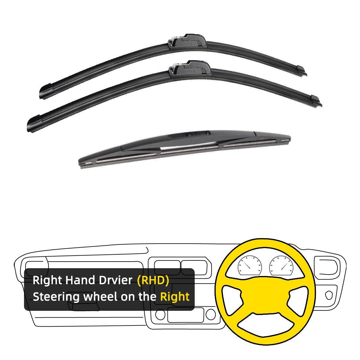 3PCS für HONDA CR-V CRV MK5 2017-2020 26 16 12 vorne hinten Wischerblätter Windschutzscheibe Windschutz Fensterschneider Zubehör 2017 2018 2019 2020 Right Hand