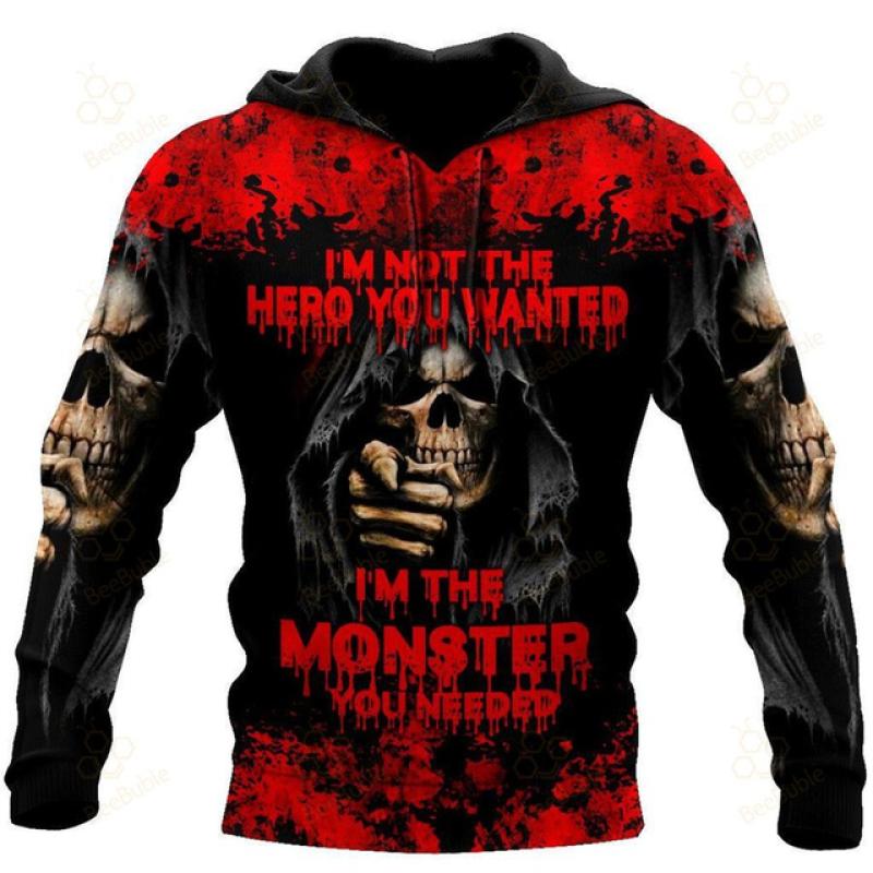Männer Hoodies Sweatshirt 3D Druck Horror Schädel Streetwear Harajuku Pullover Hip Hop Jacke Männer Frauen Trainingsanzug Übergroßen Hoodie XXXL