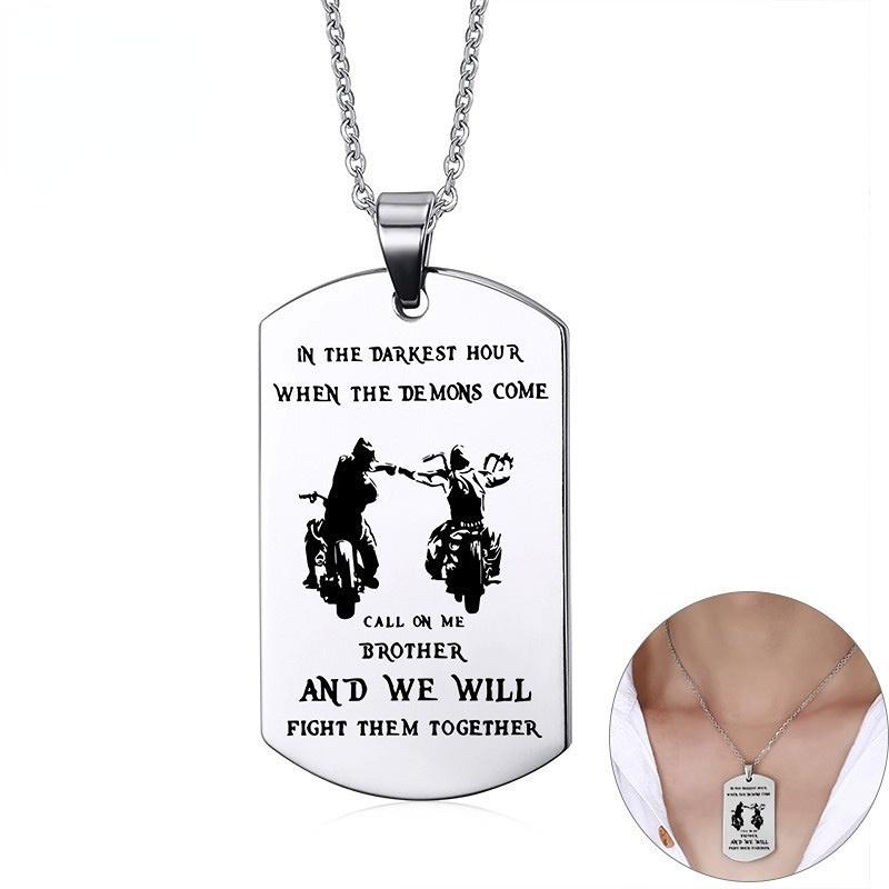 Personalisierte brüderliche Hundemarke aus Edelstahl für Männer, Motorrad, Armee, Solier Brothers, Tough Man, BFF-Halsketten, Geschenk 60cm 24 inches