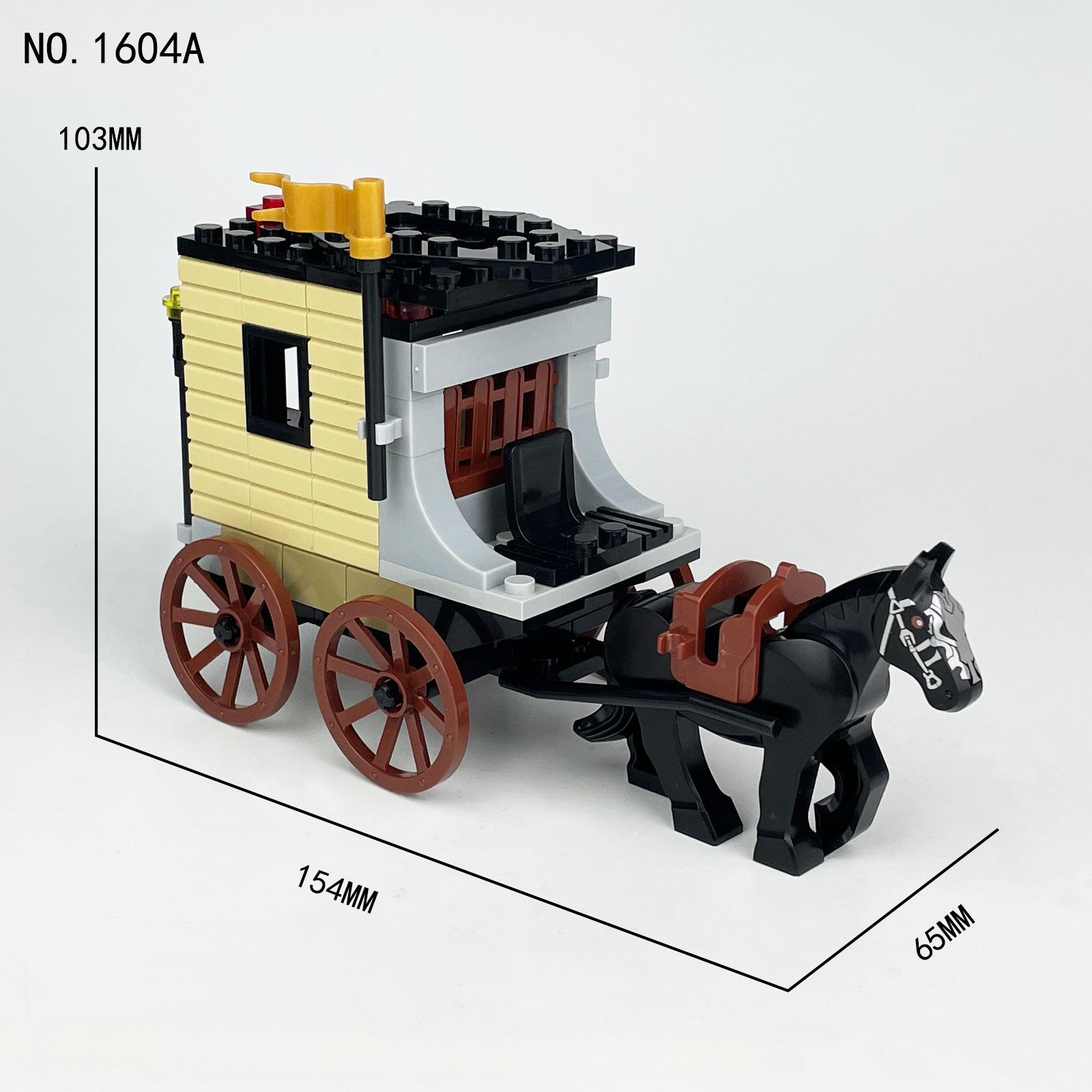 1604A-1604F Mittelalterliche königliche Kutsche Bausteine Kinderspielzeug