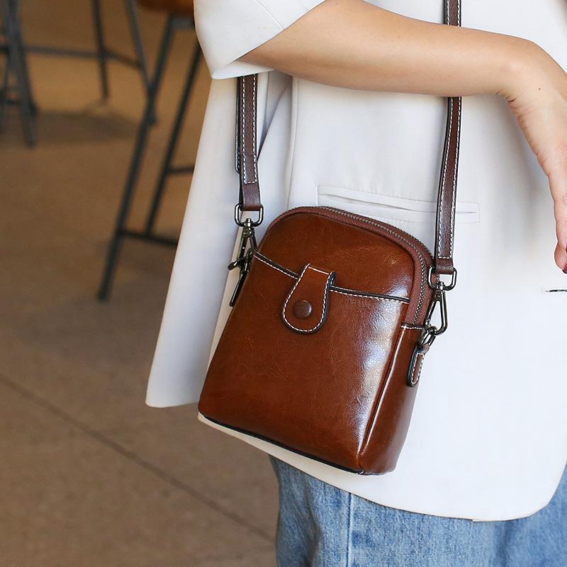 Echtes Leder Handy Tasche Mini Kleine Tasche frauen Tasche Herbst und Winter Neue One-schulter Umhängetasche Mini Kleine Tasche