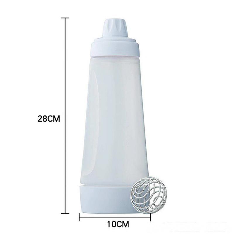 Pfannkuchenteig-Flasche Battler Mixer mit Mixer Ball Draht Schneebesen für Restaurant Backen Pfannkuchen Cupcakes Muffins Crêpes und mehr