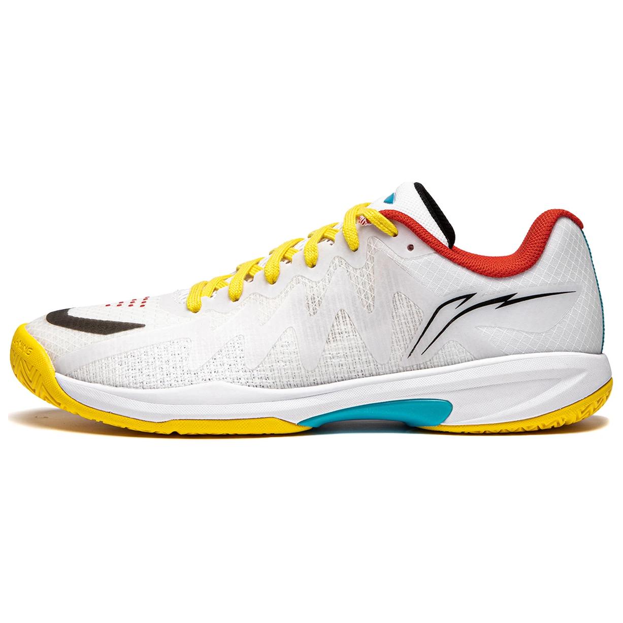 Li Ning Tischtennis Serie Ultraleicht 1.0 Abriebfest Atmungsaktiv Low Top Trainingsschuhe Unisex Sneaker Weiß Gelb APPU003-4 44⅓
