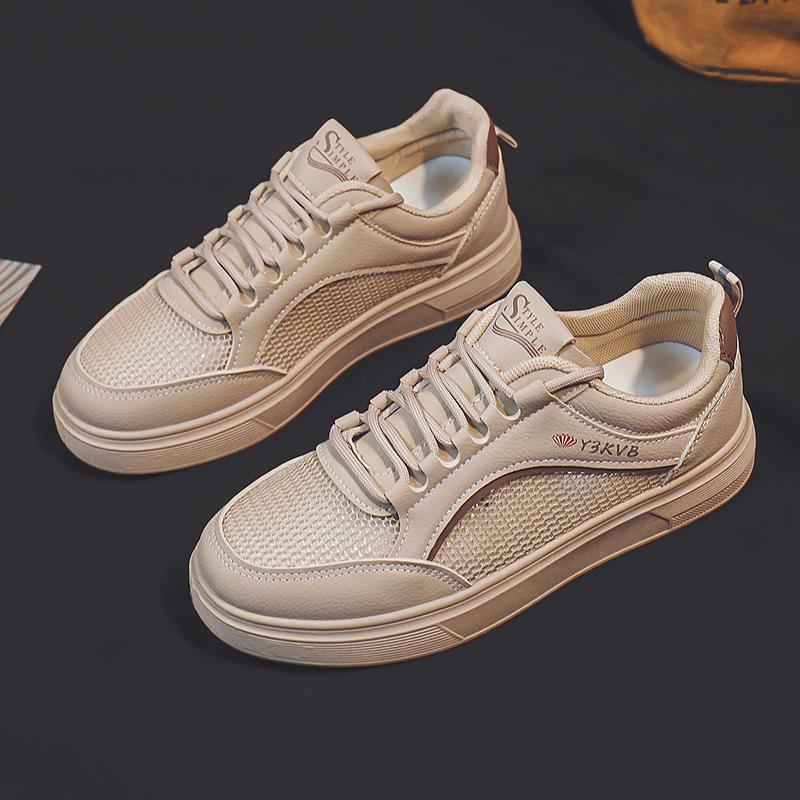 Neue Damen Schuhe Sommer Mesh Weiße Schuhe Damen Plateau Mesh Elevator Schuhe Atmungsaktiver Damen Typ Bequeme Board Schuhe 40