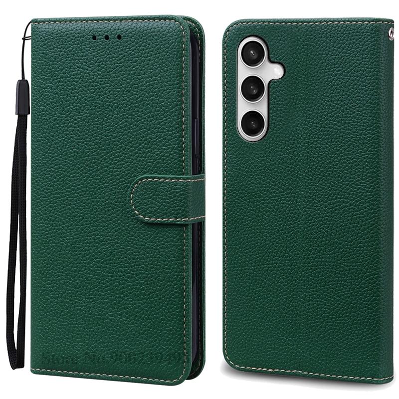 A17 Hülle Für Samsung Galaxy A17 Hülle Brieftasche Leder Klapphülle Für Samsung A17 5G Hülle A175F A176B 4G Handyhülle Coque Fundas Samsung A17 5G 4G dunkelgrüne