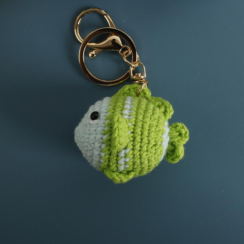 Strick-Goldfisch-Schlüsselanhänger Kreative Clownfisch-Häkel-Schlüsselanhänger Gestrickter Kleiner Fisch-Anhänger Schlüsselanhänger Benutzerdefinierte Schlüssel-Accessoires