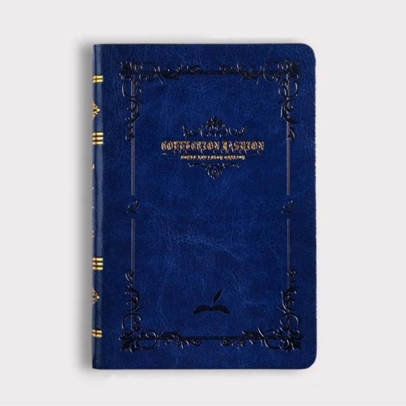 Vintage PU Leder Notizbuch Tragbares Taschentagebuch A7 Notizbuch Für Studenten, Geschenke, Schulschreibwaren Büro Notizblock A7 blau