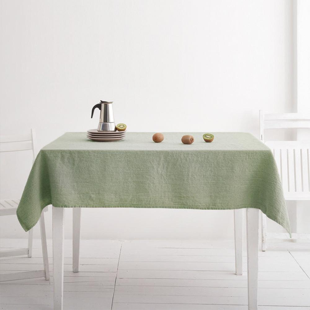 100% Reines Leinen Einfarbige Tischdecke,Naturstoff Tischdecke,für Küche Esszimmer Party Feiertags Tischdekoration 135x135cm hellgrüne