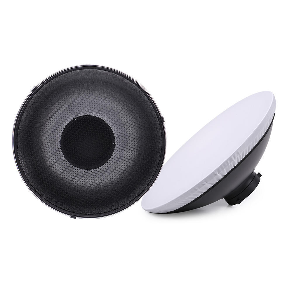16-Zoll-Fotostudio-Beauty-Dish-Softbox-Diffusor mit Wabengitter und Bowens-Halterung 14.5 * 41 * 41cm / 5.7 * schwarz