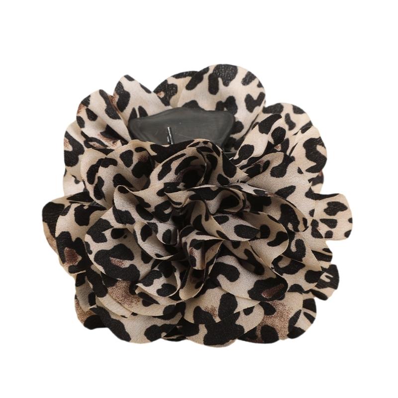 Modische Retro Leopard Muster Haarspange Elegante Haarteile Haarnadel Bequemer Party Kopfschmuck für Stilvolle Frauen khaki