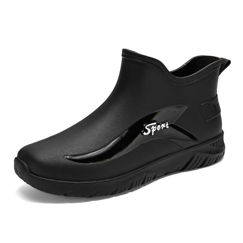 Männer Arbeit Chef Schuhe Wasserdicht Öl-proof Küche Arbeit Kochen Stiefel Nicht-schlupf Knöchel Regen Stiefel Mann Hotel Restaurant sicherheit Schuhe 41 schwarz