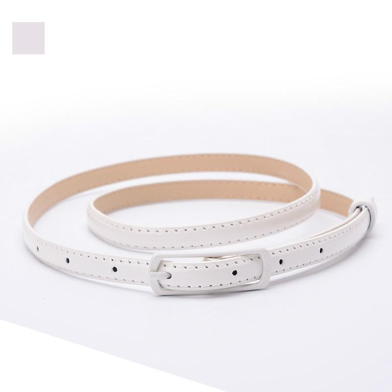 1 stücke Damen Feinen Gürtel Japanische Wort Schnalle PU Gürtel Damen Mode Gürtel Dünne Taille Rock weiß